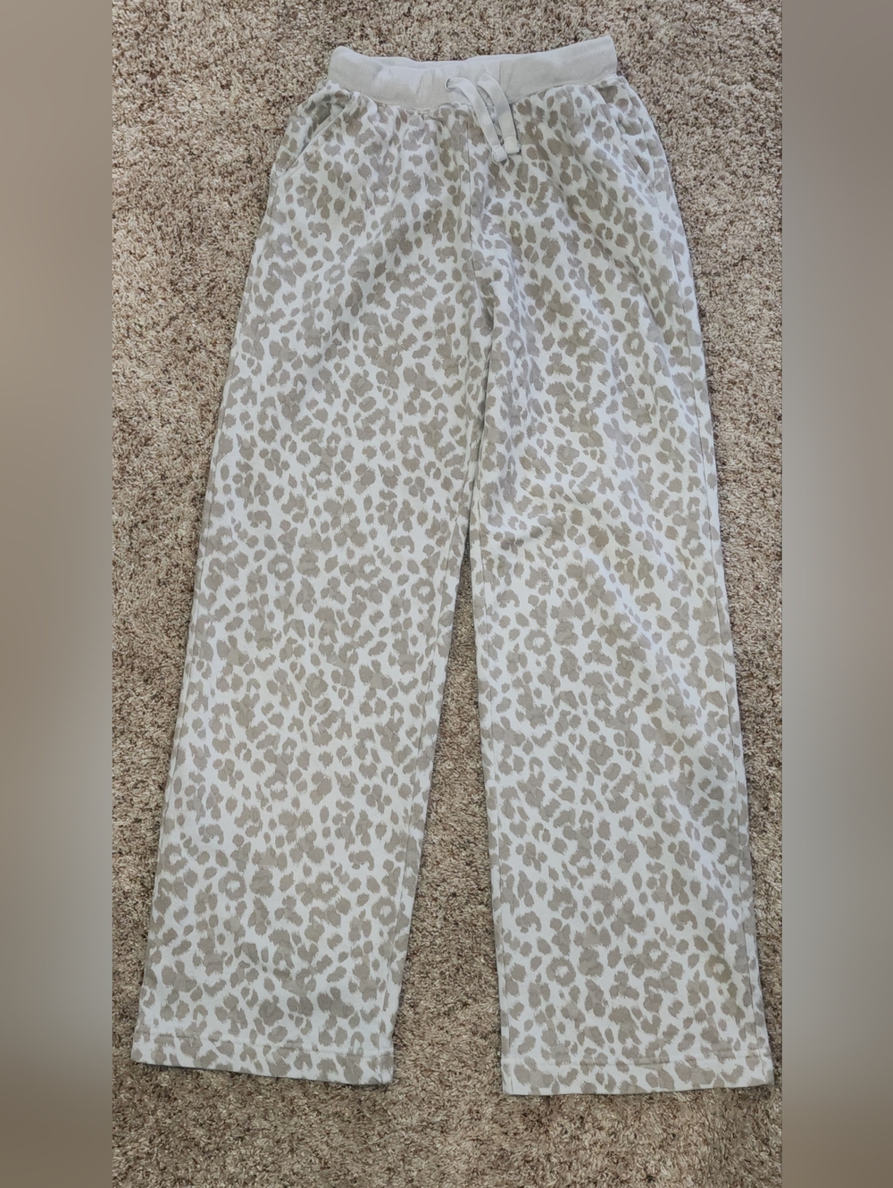 Old Navy Leopard Print Lounge Pants - Cream & Taupe XS